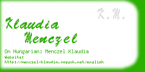 klaudia menczel business card